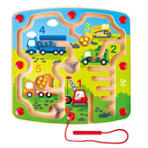 Hape Construction & Number Wooden Magnetic Ball Maze w/ Wand - Colorland Toys